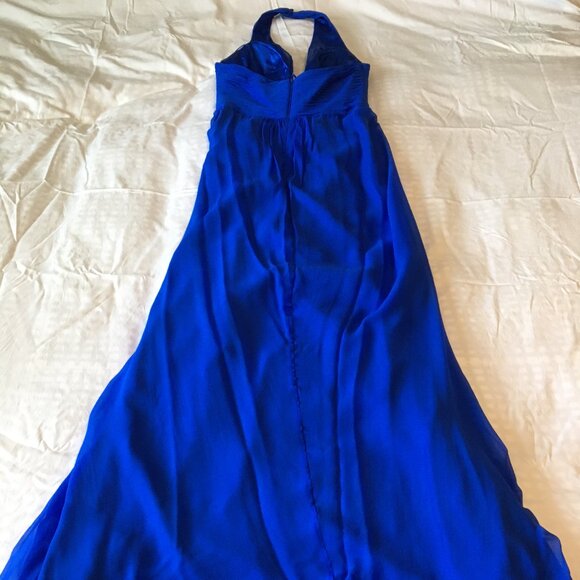 Backless halter neck silk gown,  US 8, fits like 4-6, NWOT - Picture 5 of 11